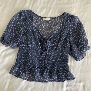 Blue Floral Blouse